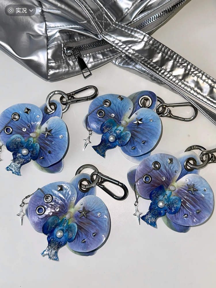 Punk Style Phalaenopsis Pendant – Light/Heavy Industrial Handmade Plant Jewelry