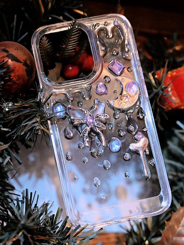 Pink Dimensional Metallic Butterfly Designer Case - Memoryincases®︎