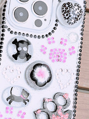 Gothic Cat Paw Phone Case | Skull & Black Cat Design | Dark Cute Aesthetic - Memoryincases®︎