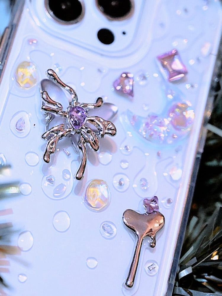 Purple Dimensional Metallic Butterfly Designer Case - Memoryincases®︎