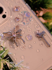 Pink Dimensional Metallic Butterfly Designer Case - Memoryincases®︎