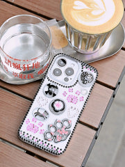 Gothic Cat Paw Phone Case | Skull & Black Cat Design | Dark Cute Aesthetic - Memoryincases®︎