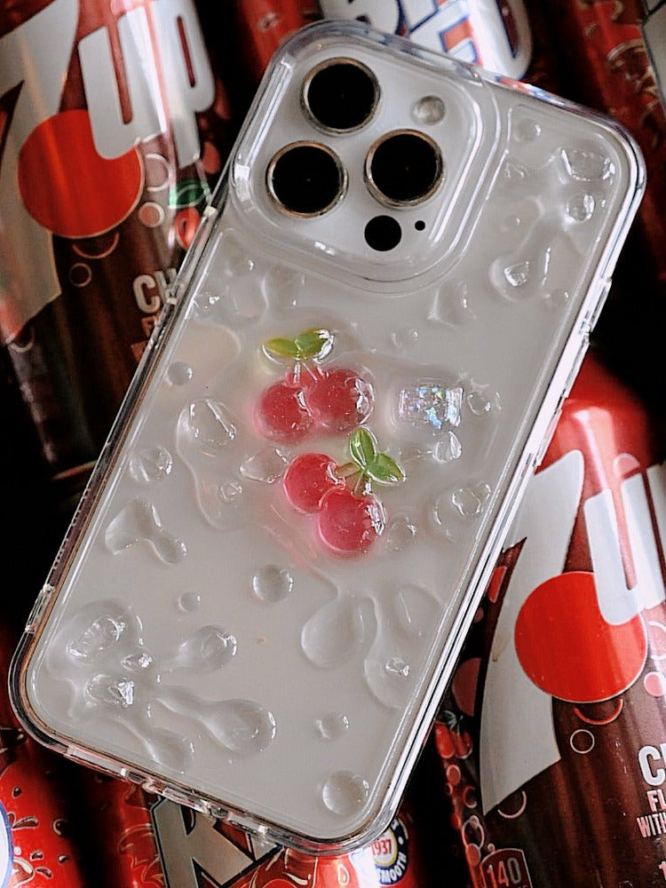 Cherry Ice Phone Case | Summer Fresh Design | Kawaii Juice Aesthetic - Memoryincases®︎