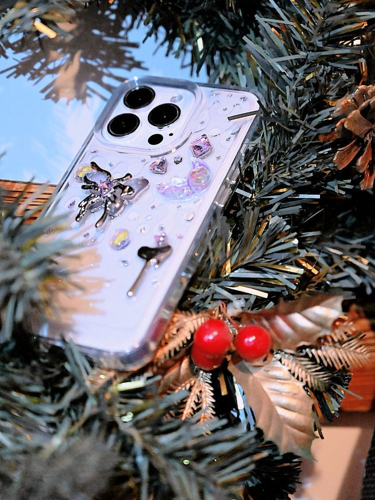 Purple Dimensional Metallic Butterfly Designer Case - Memoryincases®︎