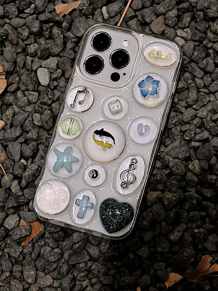 Blue Celestial Phone Case | Cross Fish Music Note Design | Ethereal Aesthetic Accessory - Memoryincases®︎