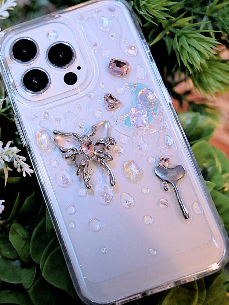 Pink Dimensional Metallic Butterfly Designer Case - Memoryincases®︎