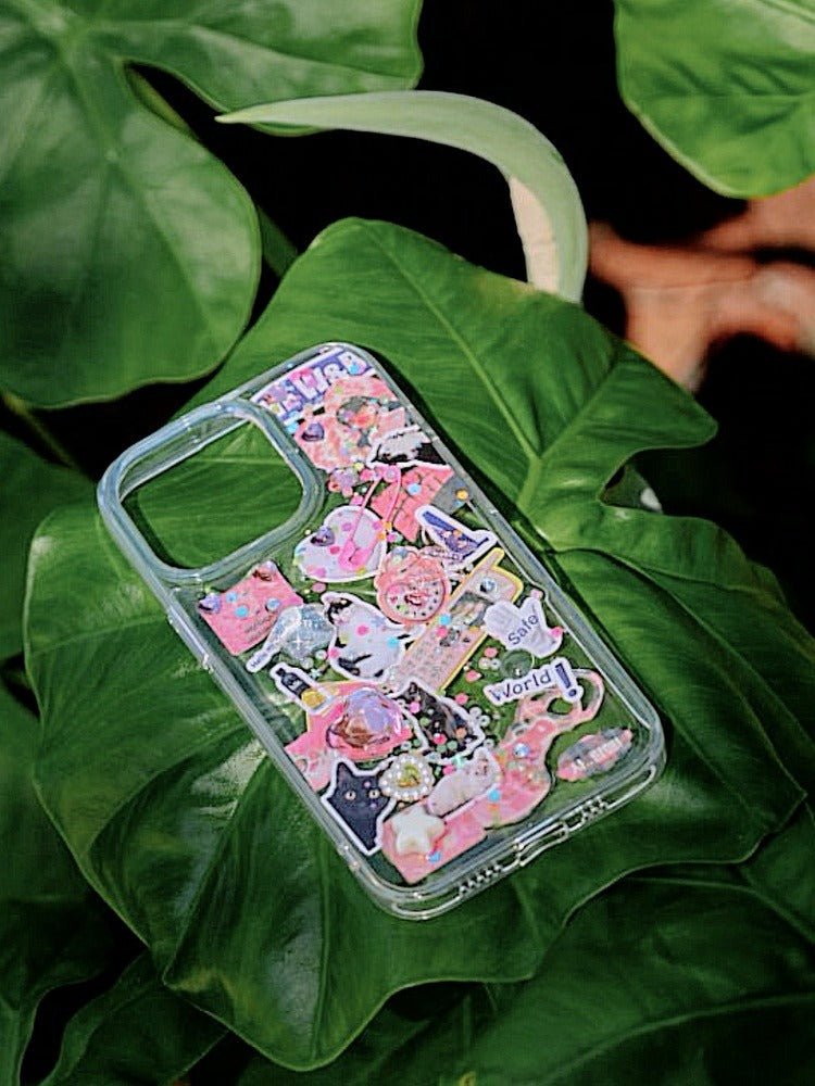 Pink Kitten Gem Phone Case for Women | Cute Pearl Heart Design | Empowering Gift for Girls