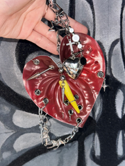 Dark Metal Plant Keychain | Industrial Piercing Handmade Design | Deconstructionist Unique Pendant | Artisan Crafted Accessory