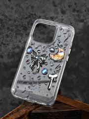 Frosted Butterfly Phone Case | Heart Key Moon Gem Design | Ethereal Aesthetic Accessory - Memoryincases®︎